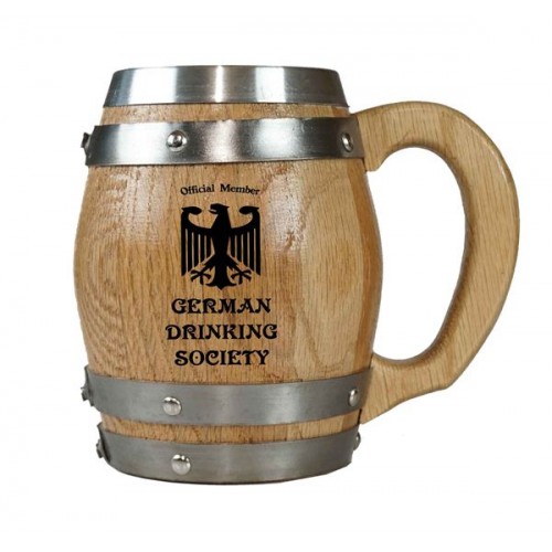 German Drinking Society Barrel Mug
