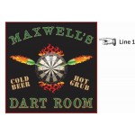 Personalized Flaming Darts Dart Room Dartboard & Cabinet Set 