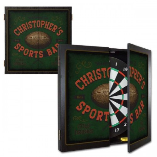 Personalized Football Dartboard & Cabinet Set 