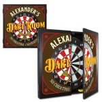 Personalized No Cheating Dart Room Dartboard & Cabinet Set 