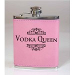 Vodka Queen 6oz Pink Leather Flask