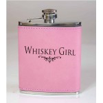 Whiskey Girl 6oz Pink Leather Flask