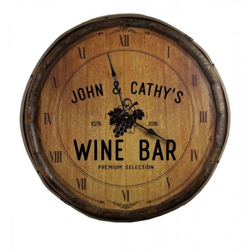 Wine Grapes Quarter Barrel Clock